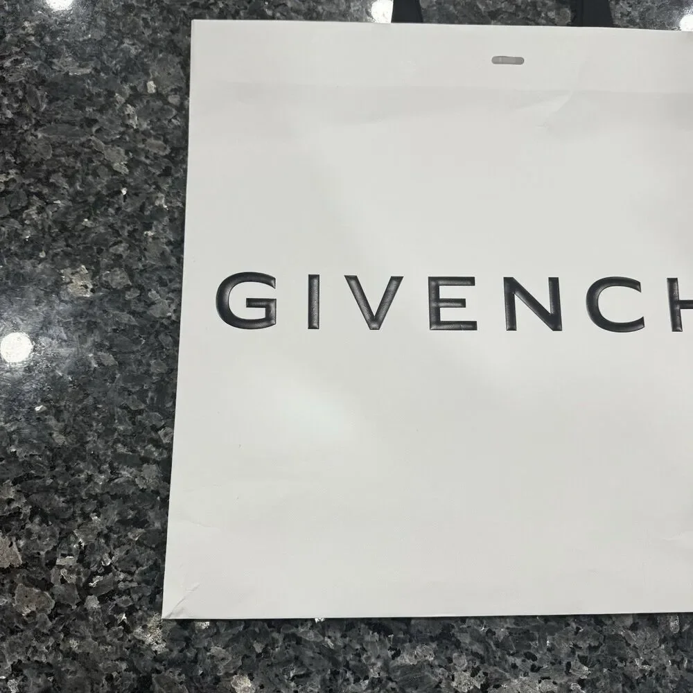 NEW AUTHENTIC GIVENCHY WHITE BLACK SHOPPING GIFT BAG TOTE EMPTY 